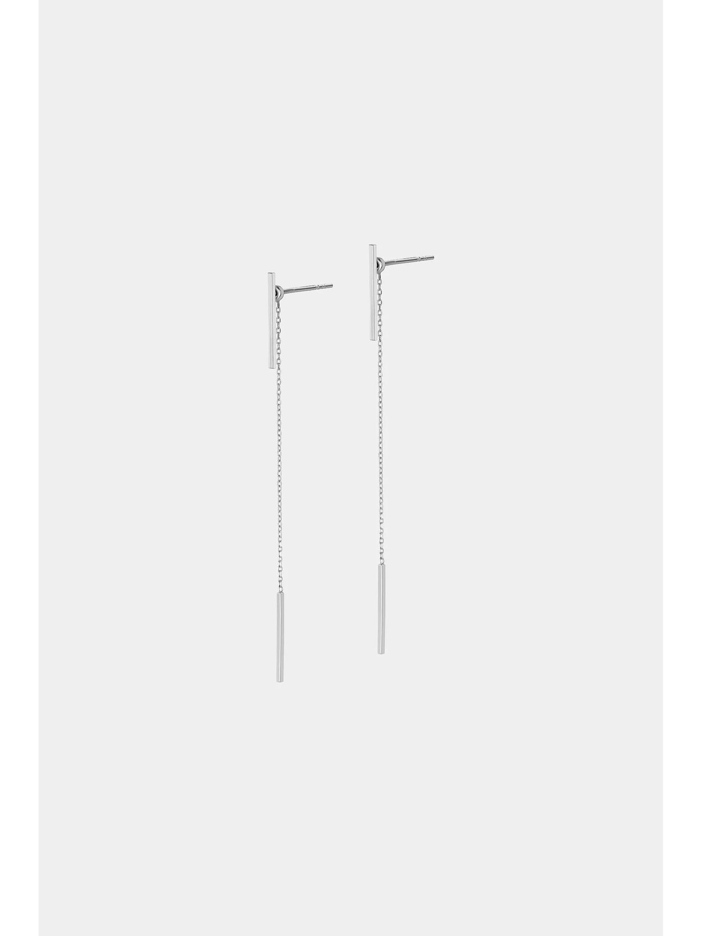 Abstraktsed kõrvarõngad riba ja ketiga – modernne minimalism