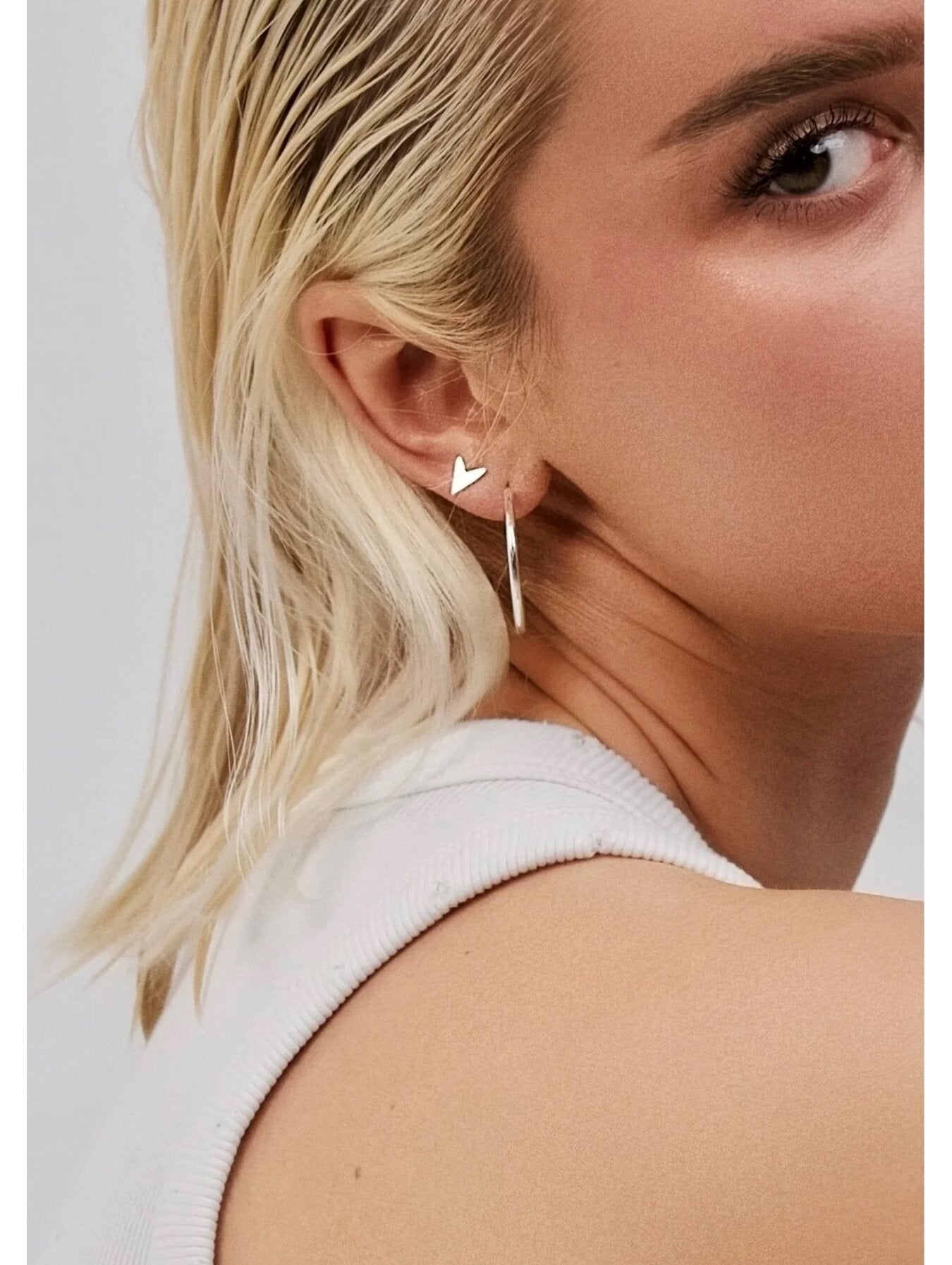 Silver Love Stud Earrings – Romantic Minimal Design