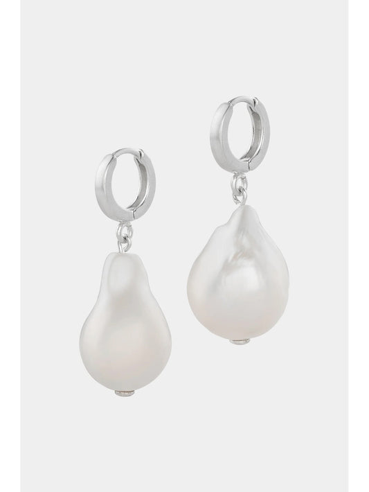 Pērļu riņķa formas auskari