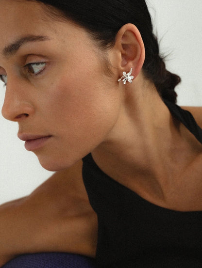 Sterling Silver Fiorella Earrings – Elegant Floral Design