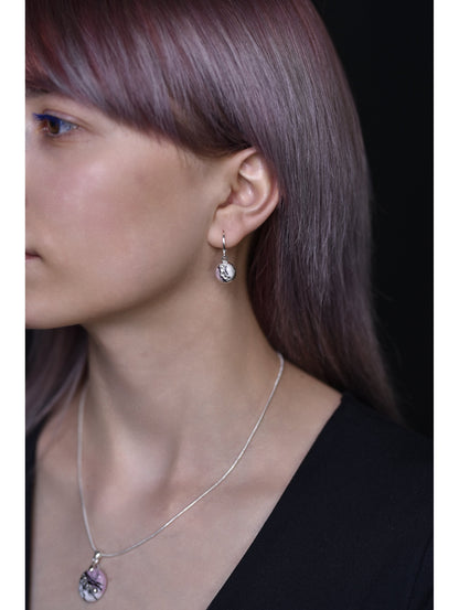 Earrings & Pendant Set – Pink Sunrise Inspired Design