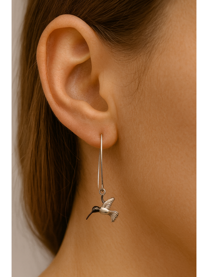 Kabantie sudraba kolibri auskari – dabas elegance