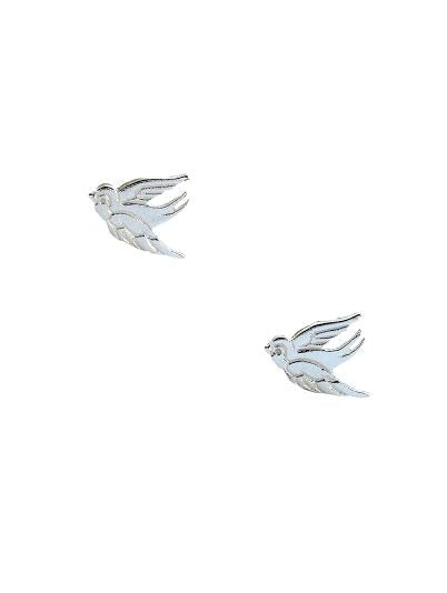 Sterling Silver Swallow Earrings – Nature Inspired Design