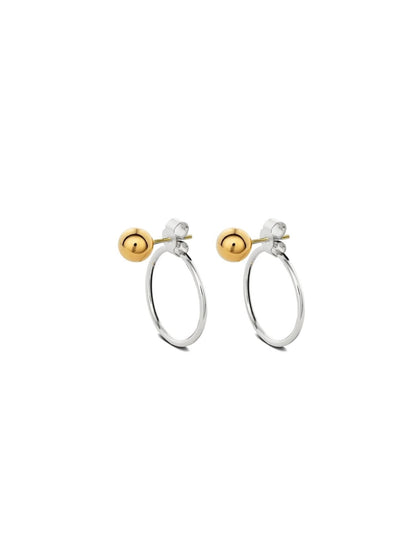Chord Earrings – Mixed Pair with Gold Bubble