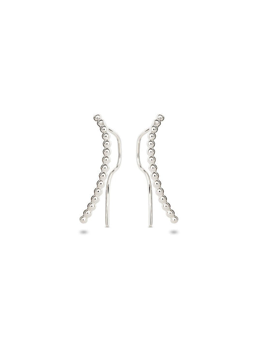 Sudraba šampanieša crawler auskari – moderns stils