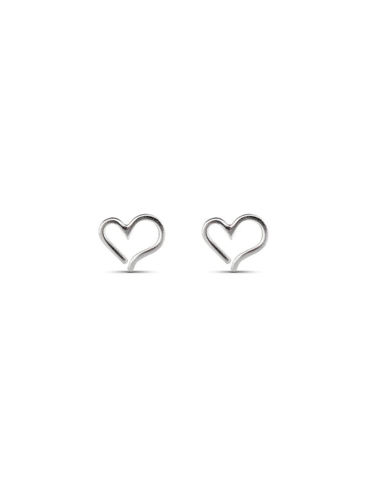 Silver Open Heart Stud Earrings – Timeless Romantic Style