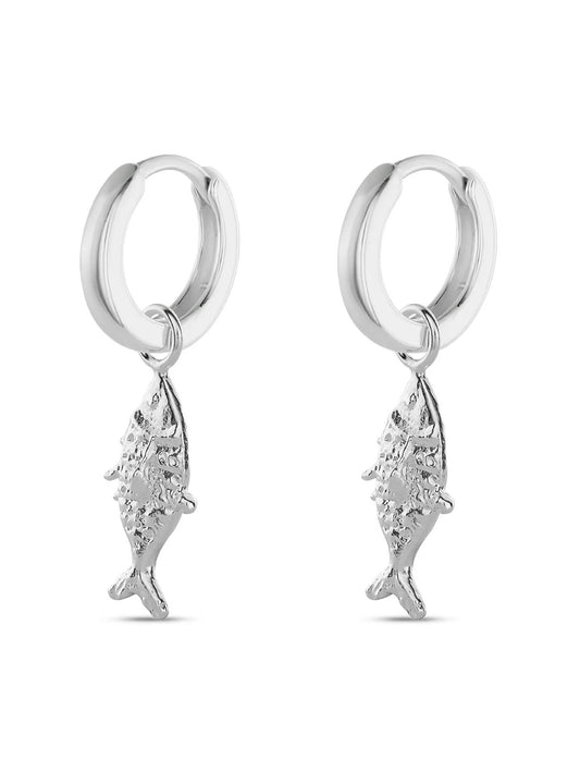 Silver Sea Bass Midi Hoop Earrings – Ocean Inspired Style