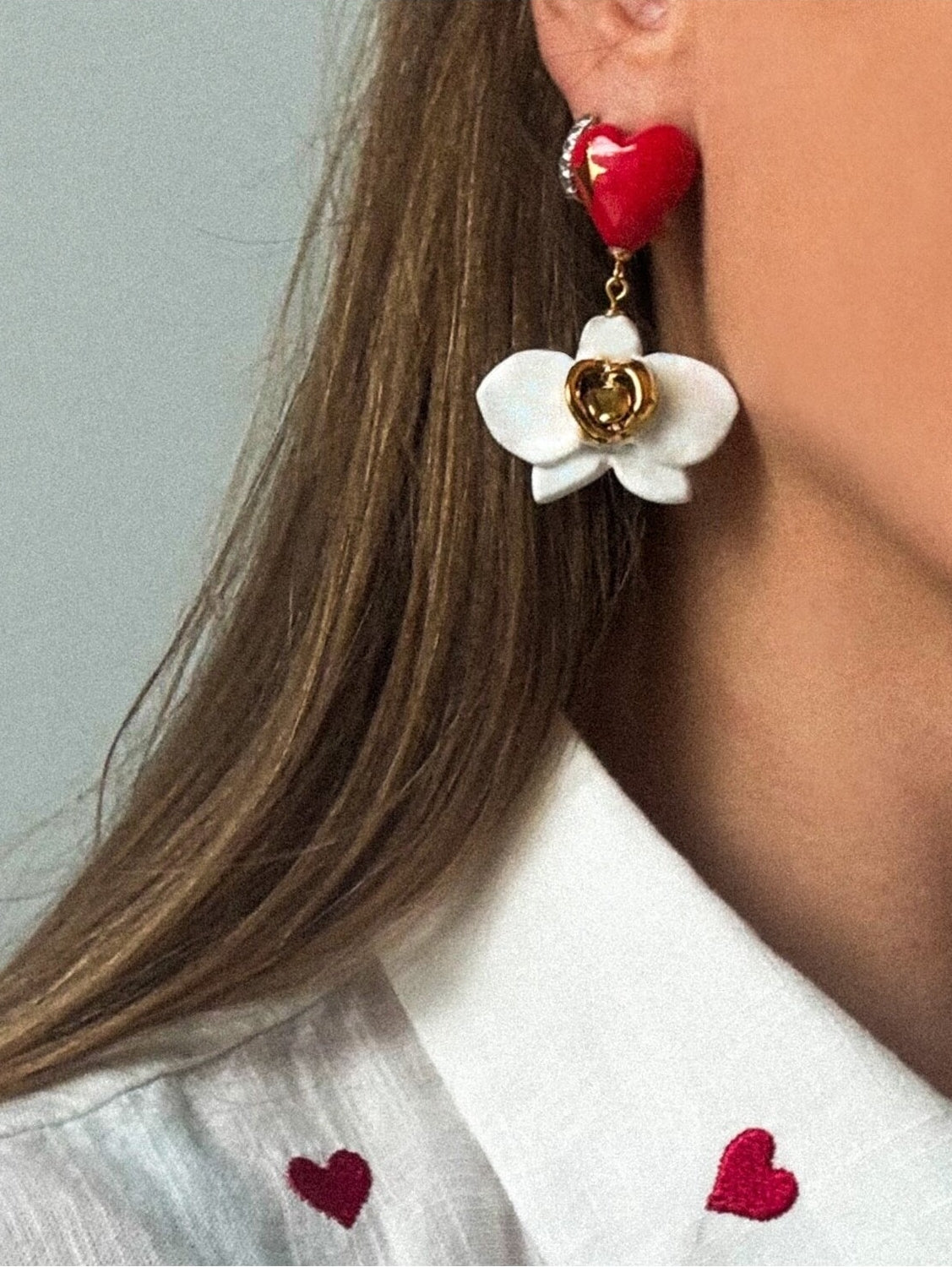 Ceramic Earrings – Orchid Inspired Design