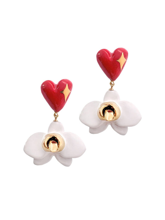 Keramikas auskari – orhidejas iedvesma