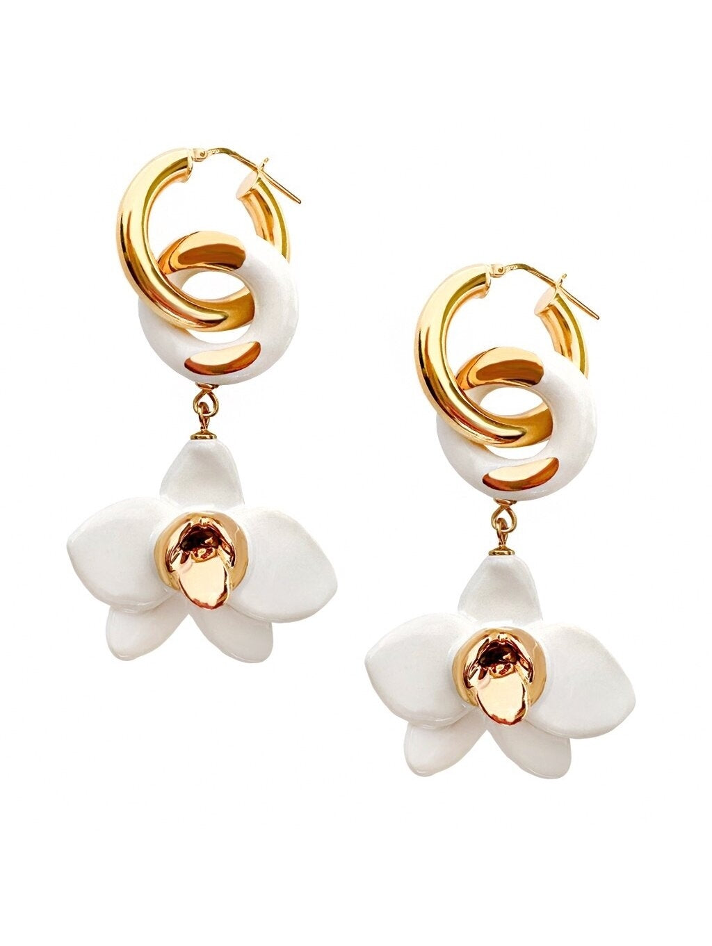 Keramikas kabantie orhidejas auskari