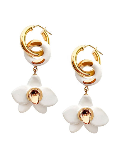 Keramikas kabantie orhidejas auskari