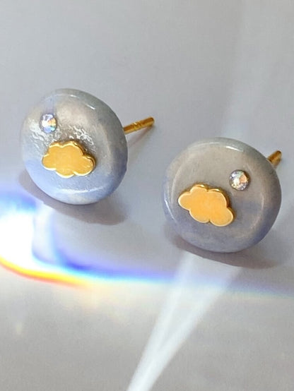 Ceramic Stud Earrings – Blue Sky Inspired Design